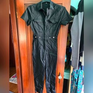 Black women's utility boilersuit.